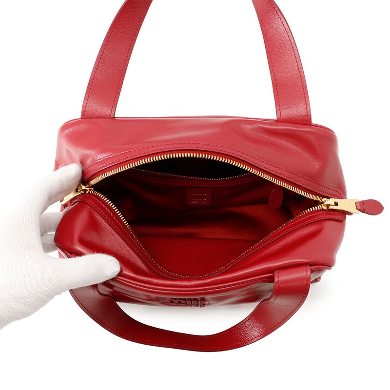 ミュウミュウ ハンドバッグ ボーリング ロゴ レザー 5BB182 Miu Miu