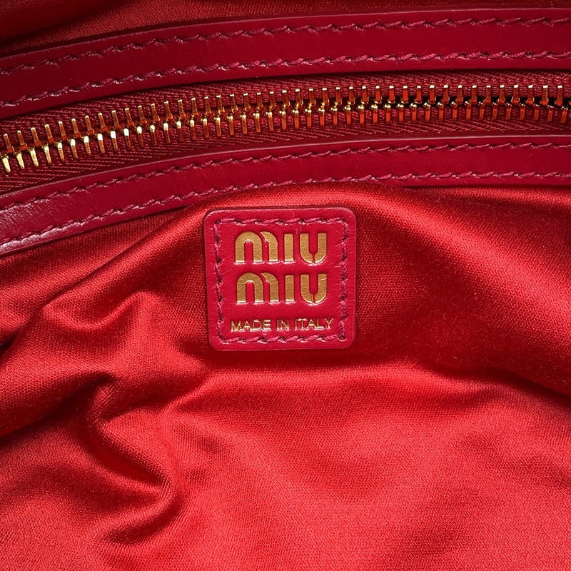 ミュウミュウ ハンドバッグ ボーリング ロゴ レザー 5BB182 Miu Miu