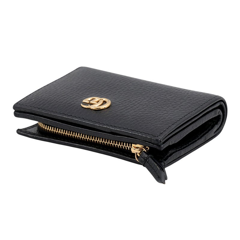 グッチ 二つ折り財布 GGマーモント コンパクトウォレット レザー 772738 GUCCI 財布 黒 日本限定