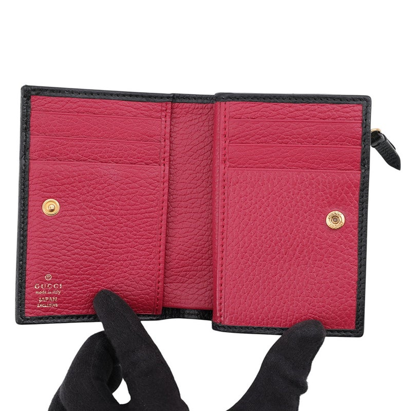 グッチ 二つ折り財布 GGマーモント コンパクトウォレット レザー 772738 GUCCI 財布 黒 日本限定