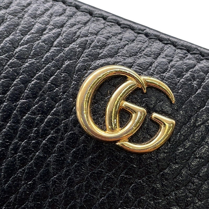 グッチ 二つ折り財布 GGマーモント コンパクトウォレット レザー 772738 GUCCI 財布 黒 日本限定
