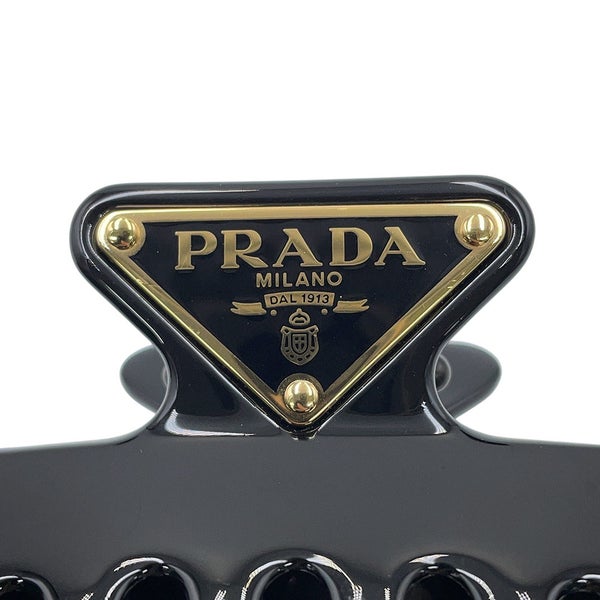プラダ ヘアアクセサリー メタル クロウクリップ 1IF103 PRADA ヘアクリップ 黒