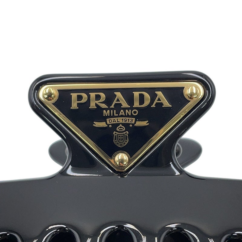 プラダ ヘアアクセサリー メタル クロウクリップ 1IF103 PRADA ヘアクリップ 黒