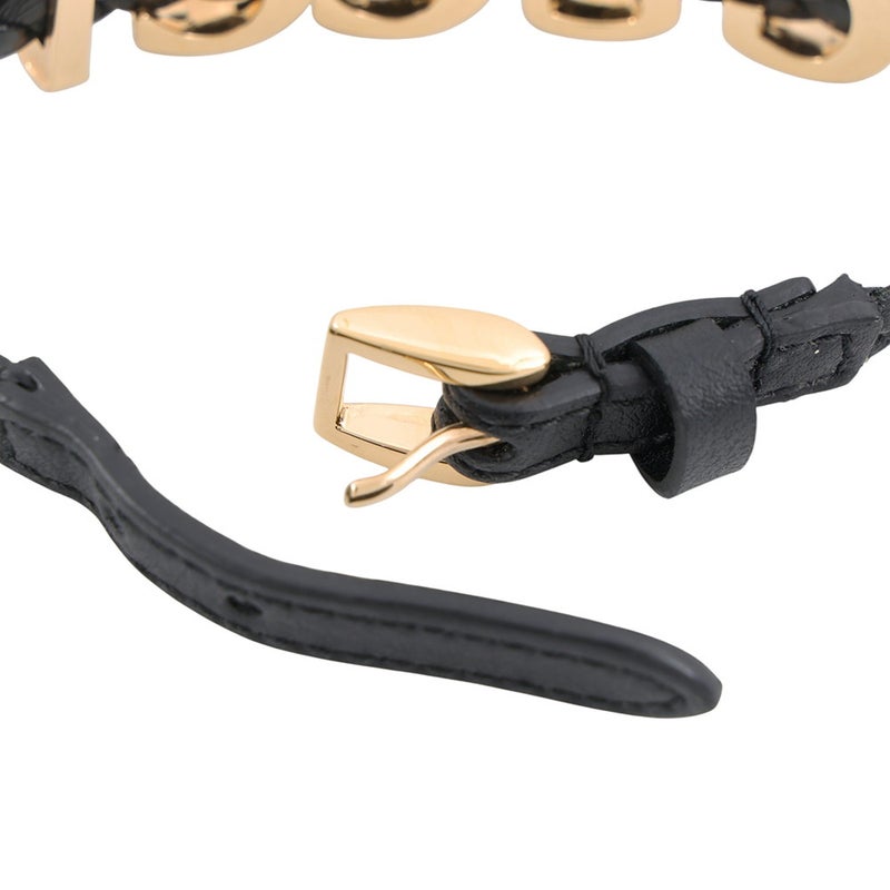 グッチ ブレスレット ロゴ レザー サイズS 684631 GUCCI アクセサリー 黒