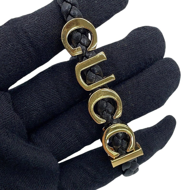 グッチ ブレスレット ロゴ レザー サイズS 684631 GUCCI アクセサリー 黒
