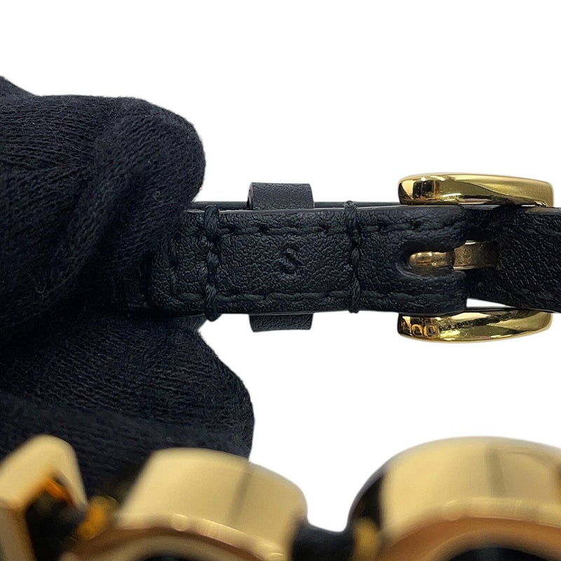 グッチ ブレスレット ロゴ レザー サイズS 684631 GUCCI アクセサリー 黒