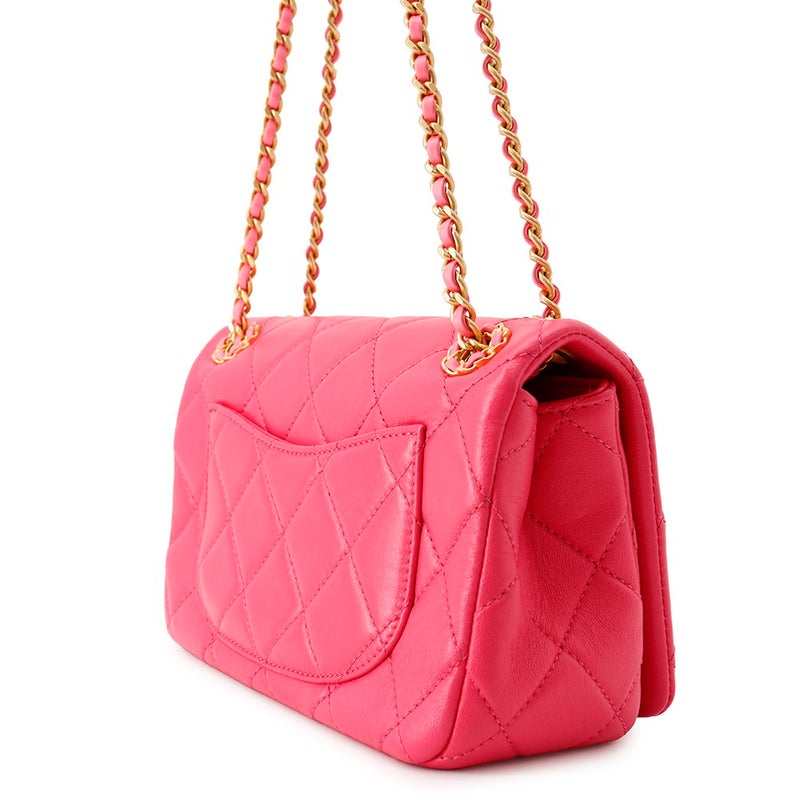 シャネル チェーンショルダーバッグ ミニフラップ マトラッセ ココマーク シャネル19 レザー CHANEL