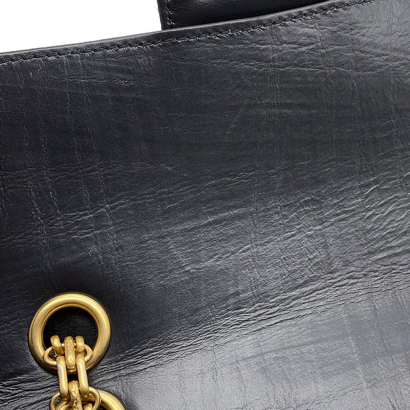 シャネル チェーンショルダーバッグ Vステッチ シェブロン 2.55 ミニ エイジドカーフレザー AS0874 CHANEL 黒