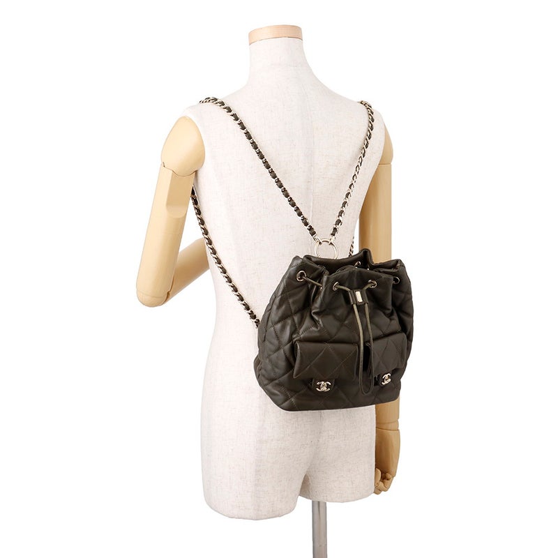 シャネル リュック ココマーク マトラッセ バックパック ドローストリング ダブルポケット レザー AS4342 CHANEL