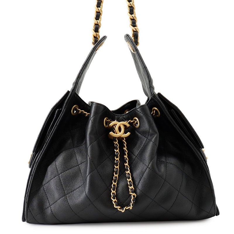 シャネル チェーンショルダーバッグ ココマーク CHANEL 25 スモール キャビアスキン AS5293 CHANEL 黒