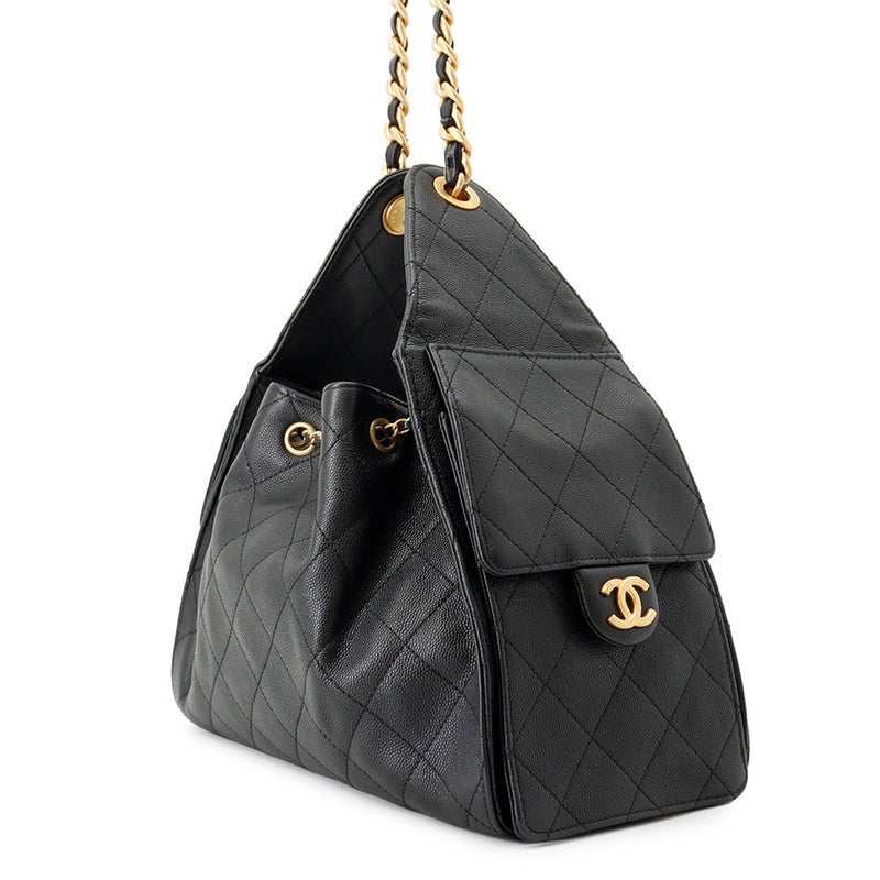シャネル チェーンショルダーバッグ ココマーク CHANEL 25 スモール キャビアスキン AS5293 CHANEL 黒