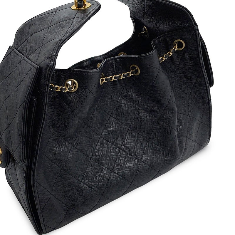 シャネル チェーンショルダーバッグ ココマーク CHANEL 25 スモール キャビアスキン AS5293 CHANEL 黒