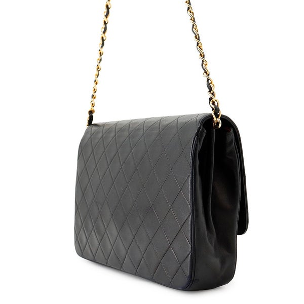 シャネル チェーンショルダーバッグ マトラッセ25 ココマーク ラムスキン CHANEL バッグ 黒