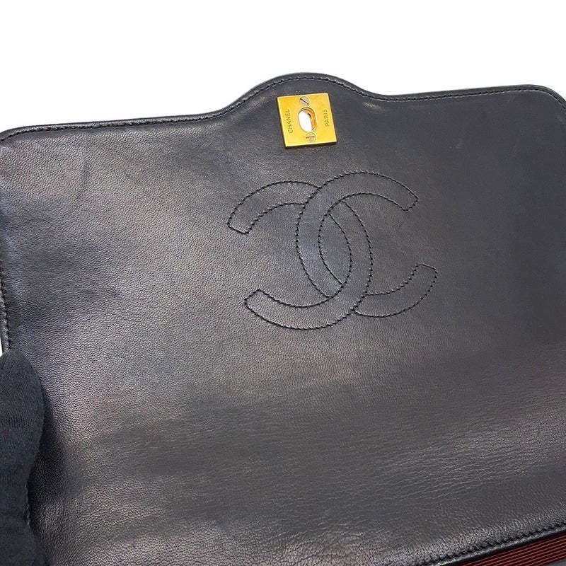 シャネル チェーンショルダーバッグ マトラッセ25 ココマーク ラムスキン CHANEL バッグ 黒