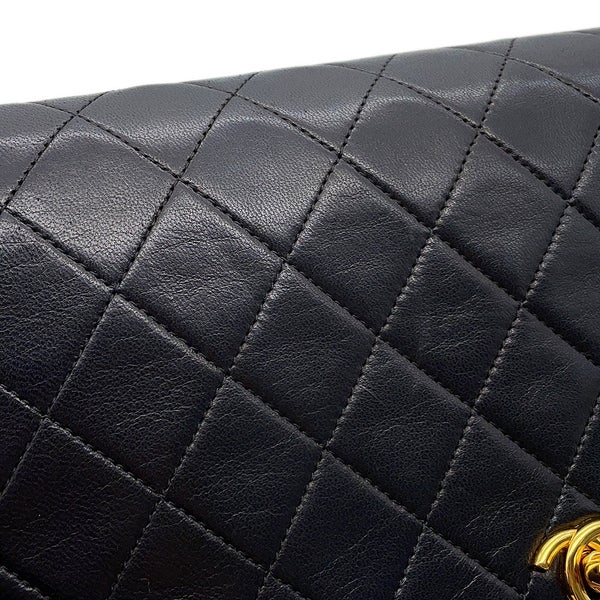 シャネル チェーンショルダーバッグ マトラッセ25 ココマーク ラムスキン CHANEL バッグ 黒