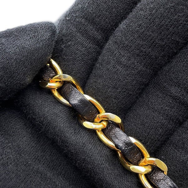 シャネル チェーンショルダーバッグ マトラッセ25 ココマーク ラムスキン CHANEL バッグ 黒