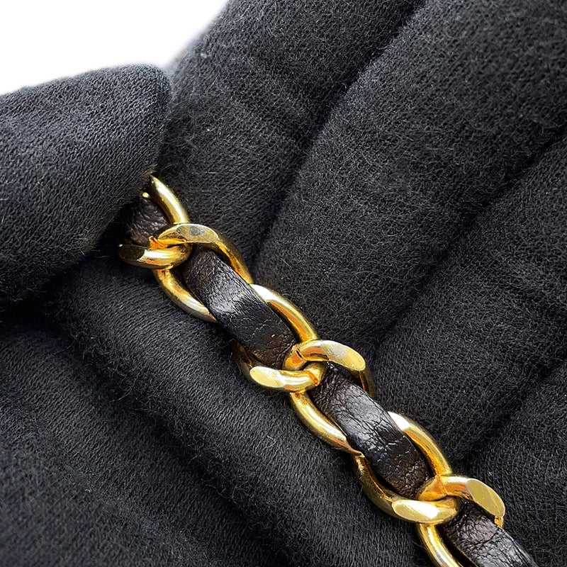 シャネル チェーンショルダーバッグ マトラッセ25 ココマーク ラムスキン CHANEL バッグ 黒