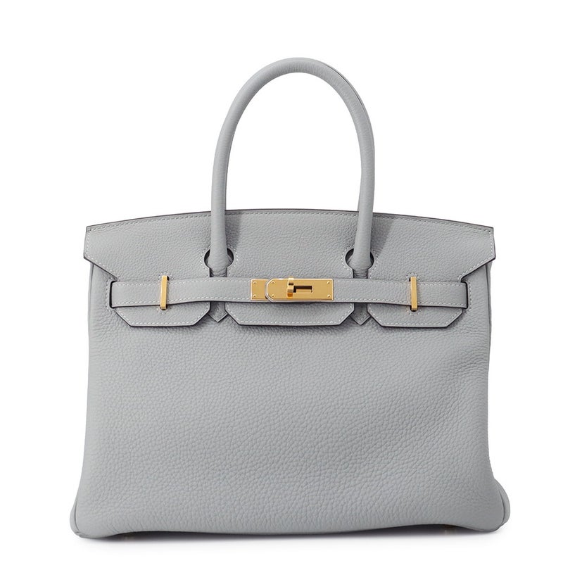 エルメス バーキン30 ブルーグラシエ/ゴールド金具 トゴ T刻印 HERMES Birkin ハンドバッグ