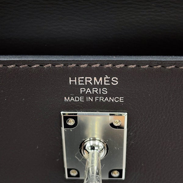 エルメス ハンドバッグ ケリー25 内縫い エベンヌ/シルバー金具 スイフト G刻印 HERMES Kelly 2wayバッグ