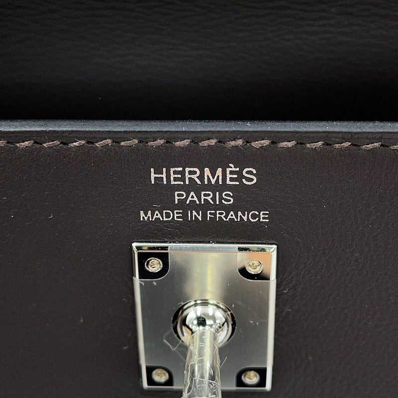 エルメス ハンドバッグ ケリー25 内縫い エベンヌ/シルバー金具 スイフト G刻印 HERMES Kelly 2wayバッグ