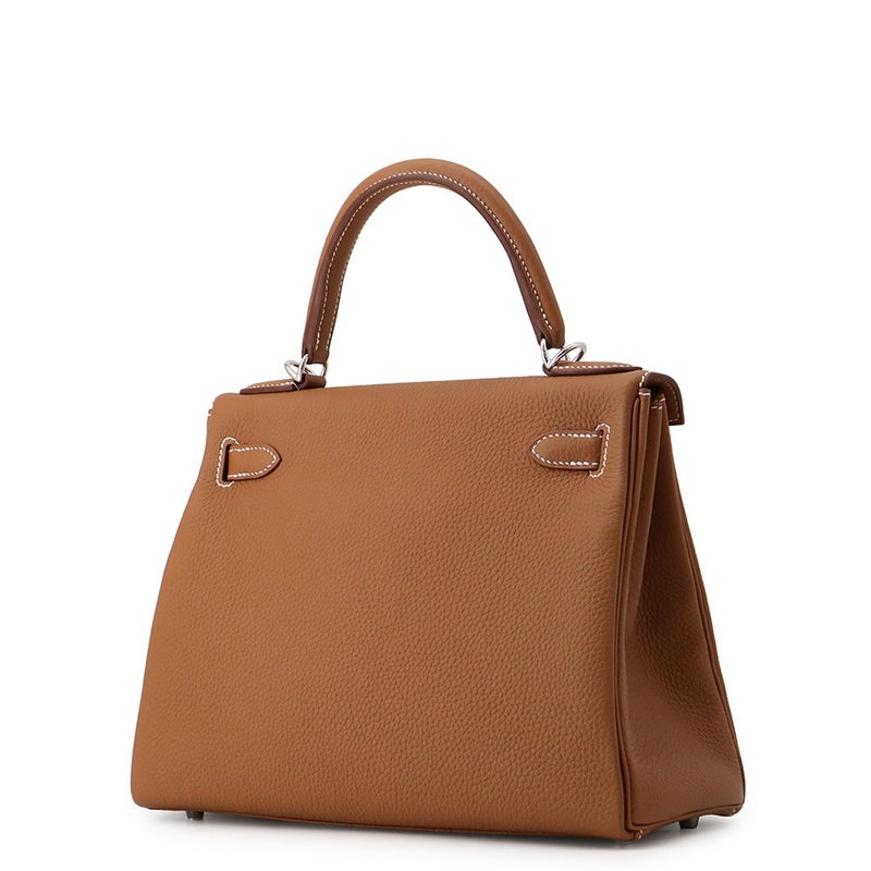 エルメス ハンドバッグ ケリー28 内縫い ゴールド/シルバー金具 トゴ G刻印 HERMES Kelly 2wayバッグ