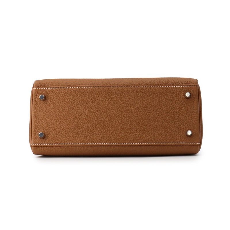 エルメス ハンドバッグ ケリー28 内縫い ゴールド/シルバー金具 トゴ G刻印 HERMES Kelly 2wayバッグ
