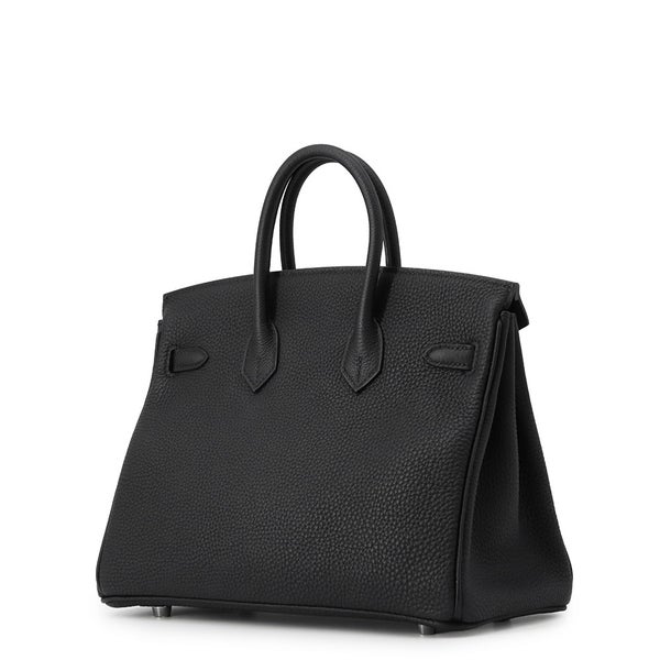 エルメス バーキン25 ブラック/シルバー金具 トゴ W刻印 HERMES Birkin ハンドバッグ 黒