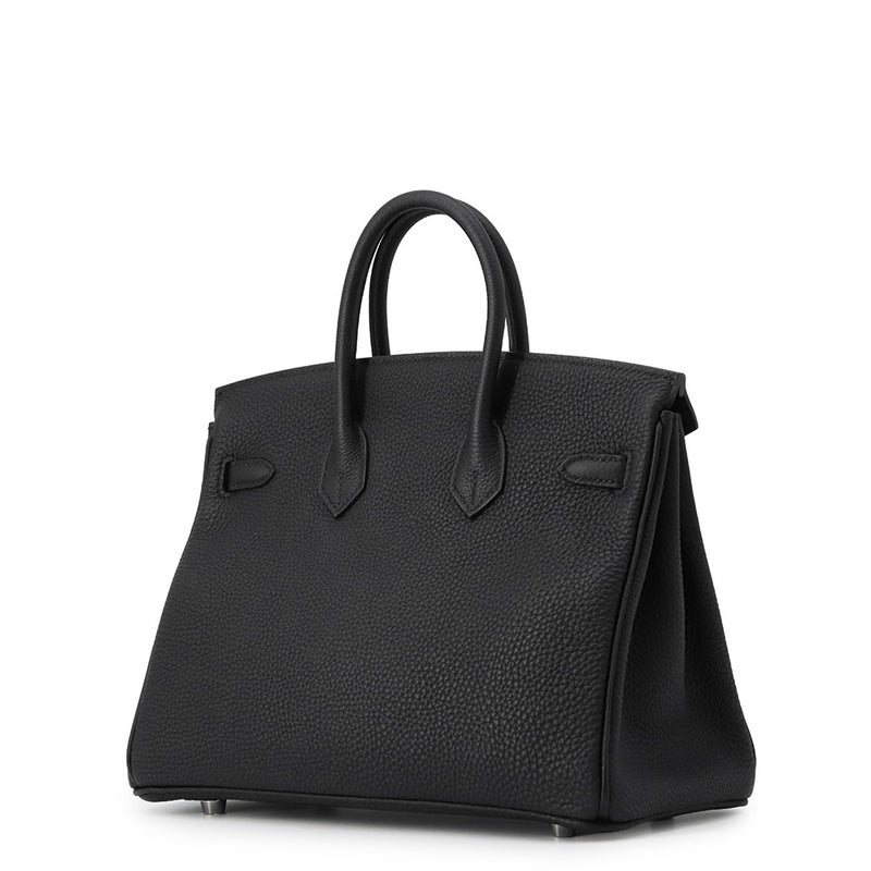 エルメス バーキン25 ブラック/シルバー金具 トゴ W刻印 HERMES Birkin ハンドバッグ 黒