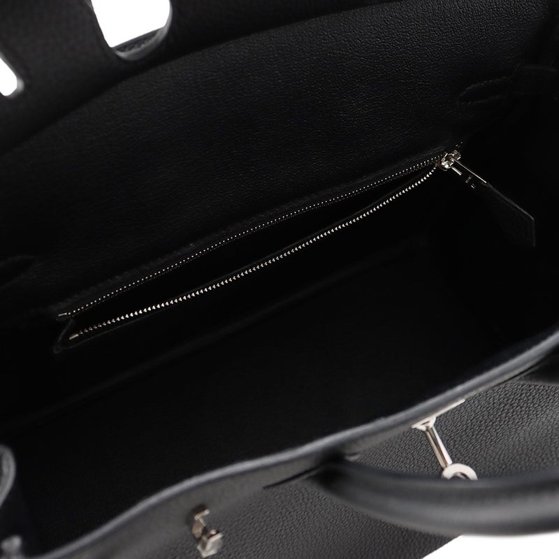 エルメス バーキン25 ブラック/シルバー金具 トゴ W刻印 HERMES Birkin ハンドバッグ 黒
