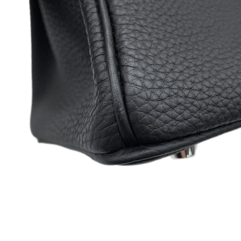 エルメス バーキン25 ブラック/シルバー金具 トゴ W刻印 HERMES Birkin ハンドバッグ 黒