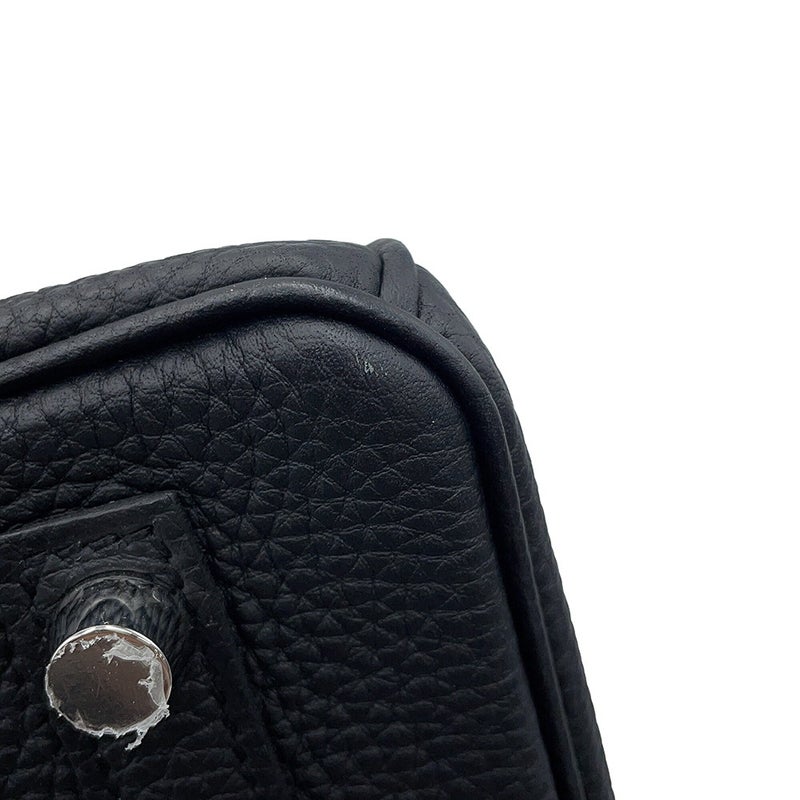 エルメス バーキン25 ブラック/シルバー金具 トゴ W刻印 HERMES Birkin ハンドバッグ 黒