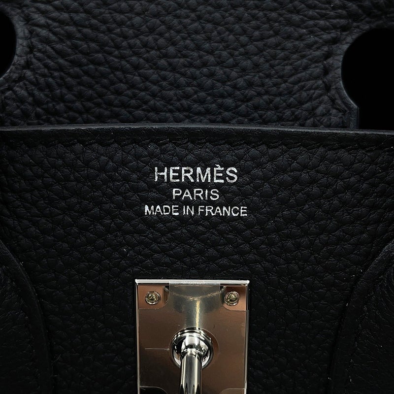 エルメス バーキン25 ブラック/シルバー金具 トゴ W刻印 HERMES Birkin ハンドバッグ 黒