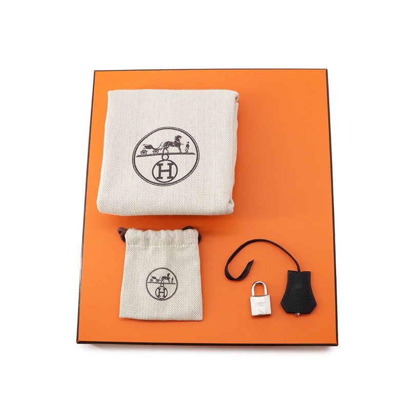 エルメス バーキン25 ブラック/シルバー金具 トゴ W刻印 HERMES Birkin ハンドバッグ 黒
