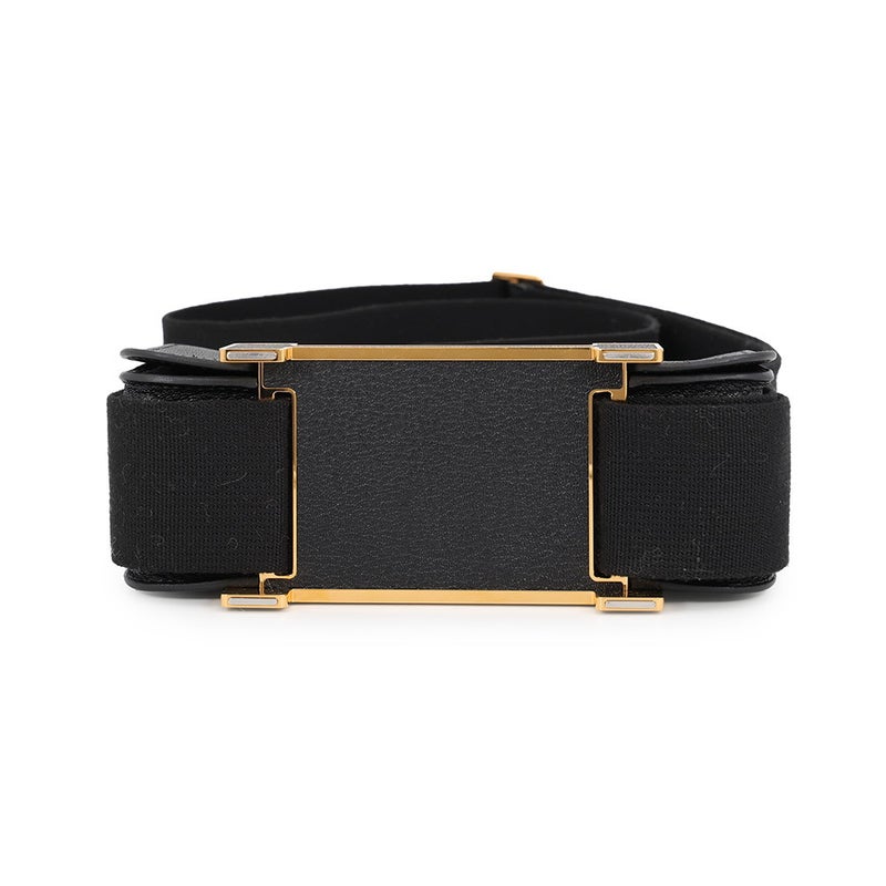 エルメス ショルダーバッグ ゲタ ブラック/ゴールド金具 シェブルミゾル B刻印 HERMES バッグ 黒