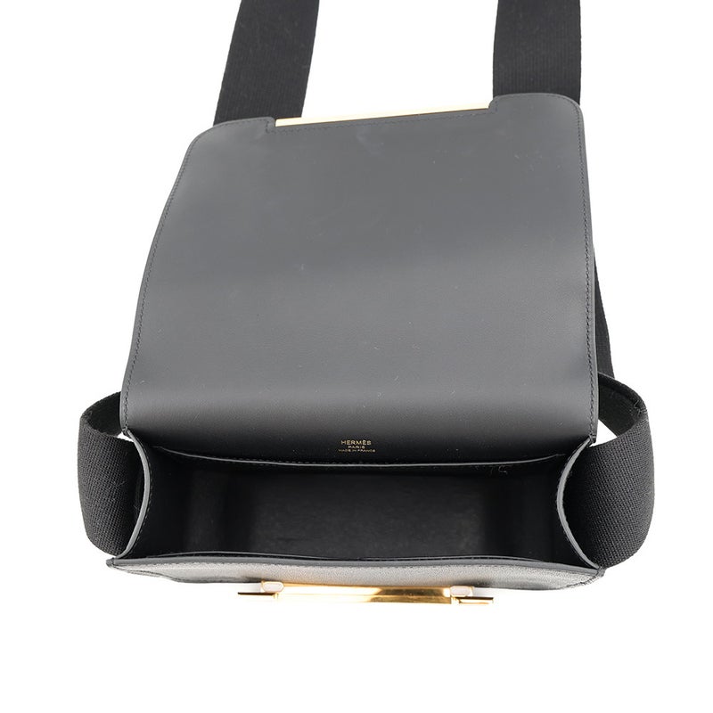 エルメス ショルダーバッグ ゲタ ブラック/ゴールド金具 シェブルミゾル B刻印 HERMES バッグ 黒