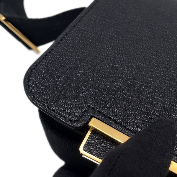 エルメス ショルダーバッグ ゲタ ブラック/ゴールド金具 シェブルミゾル B刻印 HERMES バッグ 黒