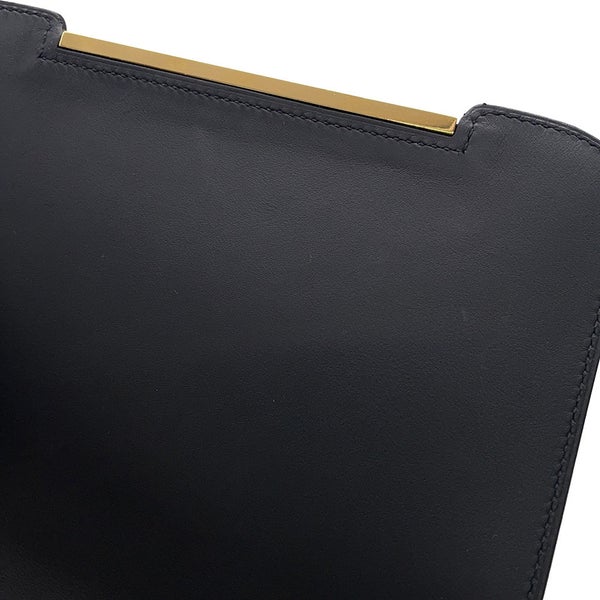 エルメス ショルダーバッグ ゲタ ブラック/ゴールド金具 シェブルミゾル B刻印 HERMES バッグ 黒