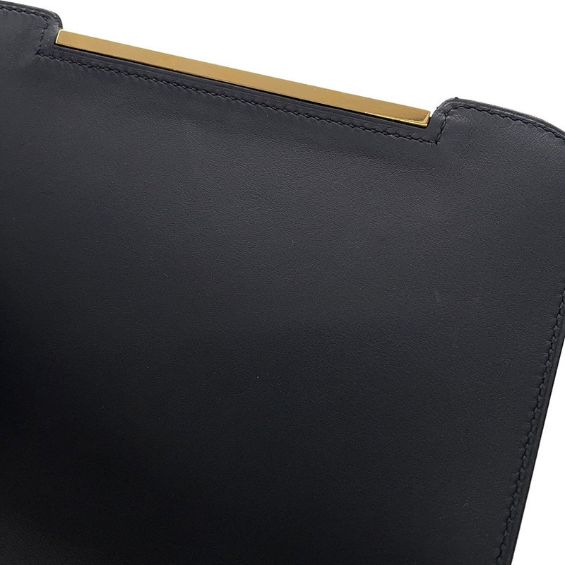 エルメス ショルダーバッグ ゲタ ブラック/ゴールド金具 シェブルミゾル B刻印 HERMES バッグ 黒