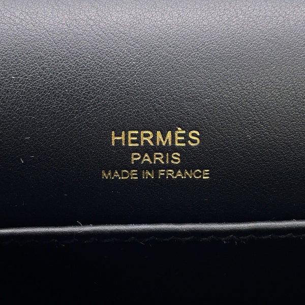 エルメス ショルダーバッグ ゲタ ブラック/ゴールド金具 シェブルミゾル B刻印 HERMES バッグ 黒