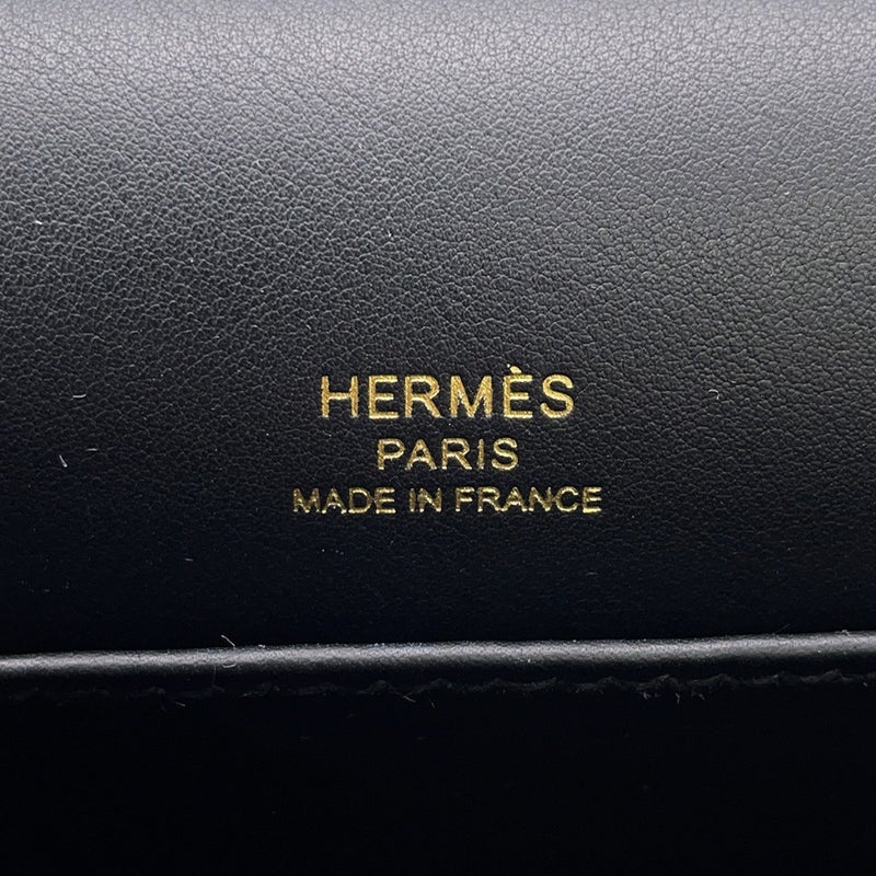 エルメス ショルダーバッグ ゲタ ブラック/ゴールド金具 シェブルミゾル B刻印 HERMES バッグ 黒