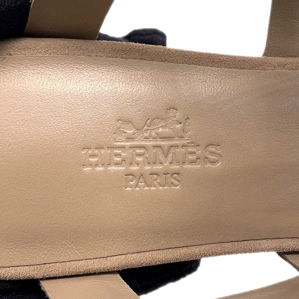 エルメス サンダル リパリ 70 レザー ベロア レディースサイズ36 HERMES 靴