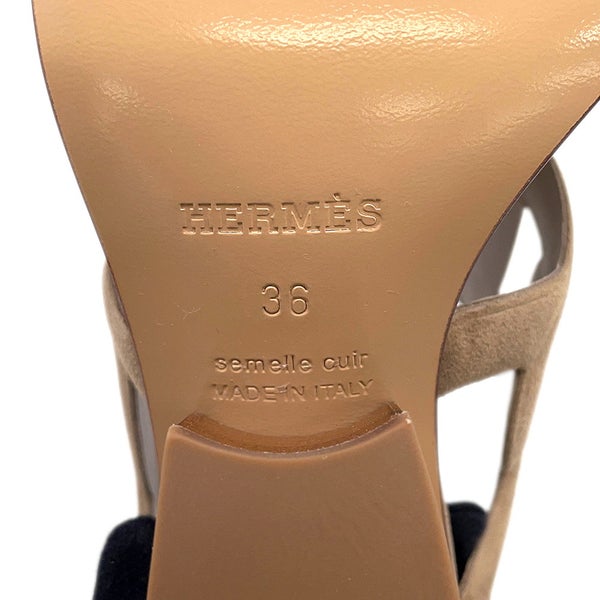 エルメス サンダル リパリ 70 レザー ベロア レディースサイズ36 HERMES 靴