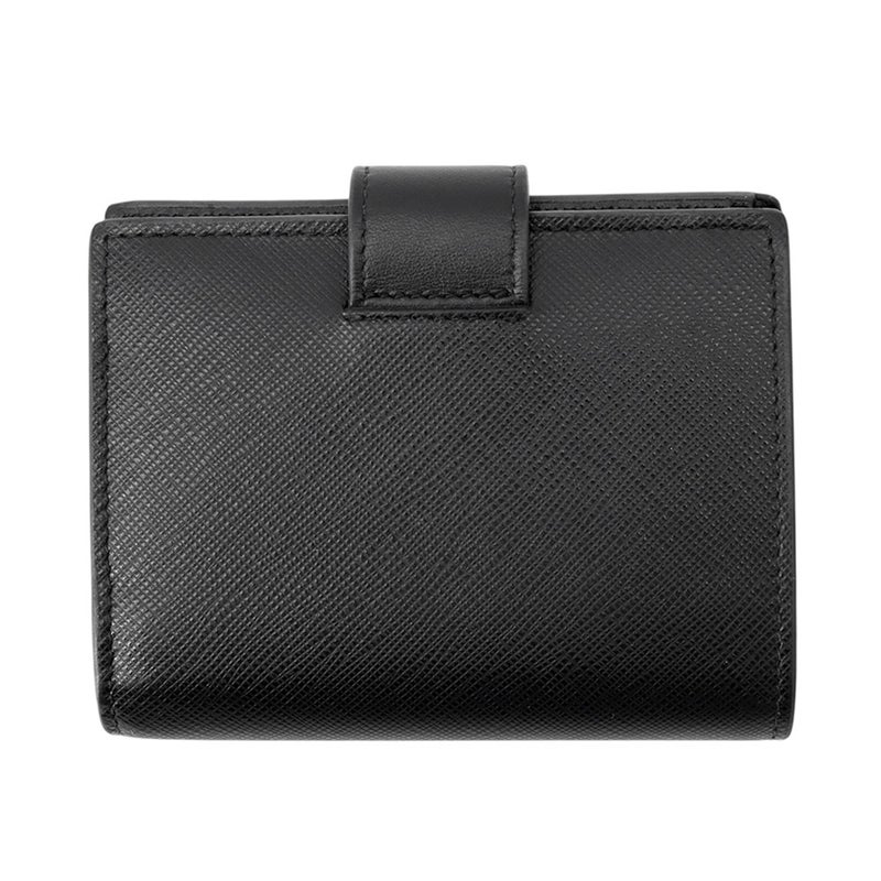 プラダ 二つ折り財布 トライアングルロゴ サフィアーノ 1MV204 PRADA 財布 黒