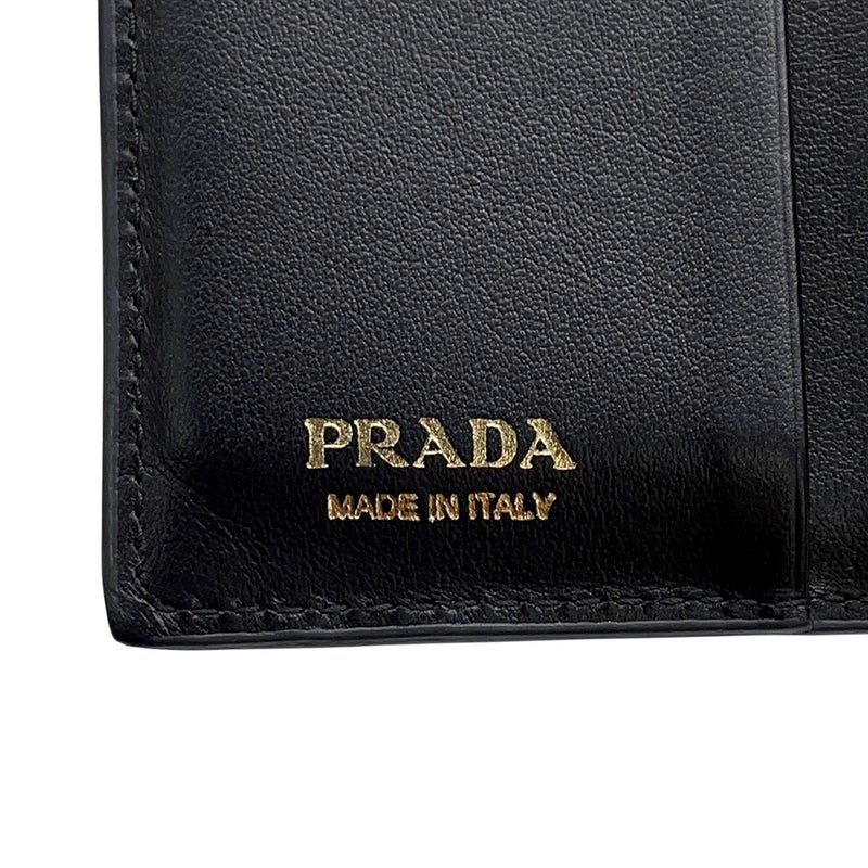 プラダ 二つ折り財布 トライアングルロゴ サフィアーノ 1MV204 PRADA 財布 黒