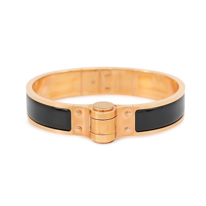 エルメス ブレスレット シャルニエール PM ブラック/ゴールド金具 HERMES アクセサリー 黒