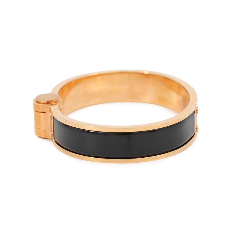 エルメス ブレスレット シャルニエール PM ブラック/ゴールド金具 HERMES アクセサリー 黒