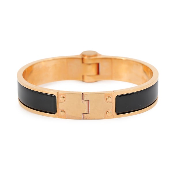 エルメス ブレスレット シャルニエール PM ブラック/ゴールド金具 HERMES アクセサリー 黒