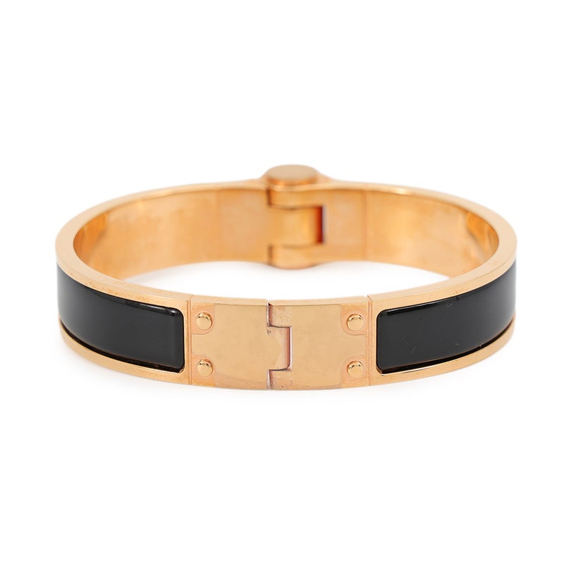 エルメス ブレスレット シャルニエール PM ブラック/ゴールド金具 HERMES アクセサリー 黒