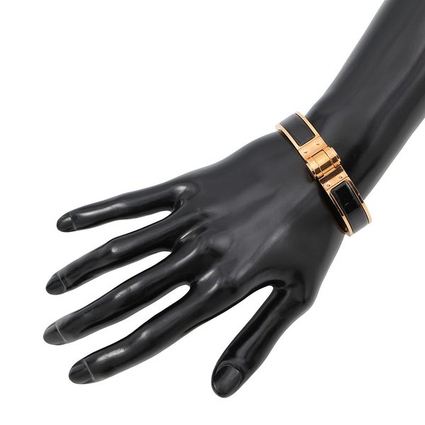 エルメス ブレスレット シャルニエール PM ブラック/ゴールド金具 HERMES アクセサリー 黒