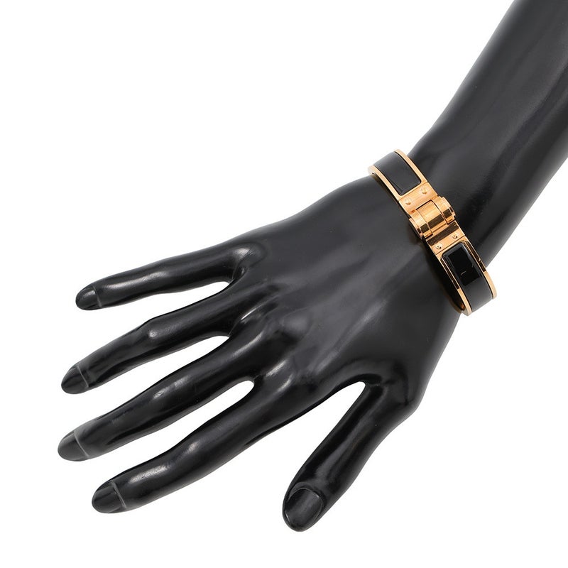 エルメス ブレスレット シャルニエール PM ブラック/ゴールド金具 HERMES アクセサリー 黒